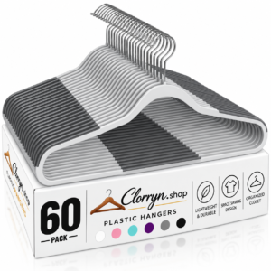 Clorryn Plastic Hangers – 60 Pack